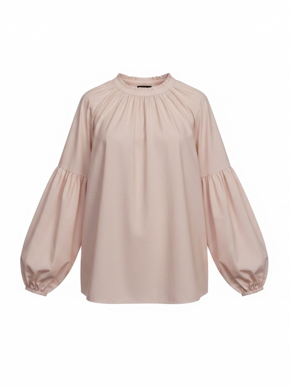 Worthington Blush Ruffle-Trim Long Sleeve Blouse